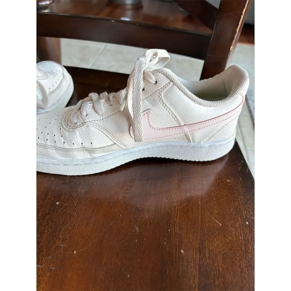 Nike Court Vision Low Women's Shoes White Pink‎ Swoosh Size 7.5 Casual